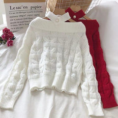 Tebby Choker Sweaters - styled flat-lay shot, white - Miss Mosa By Akanksha