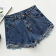 Telly Denim Shorts - flat-lay product shot, blue - Miss Mosa By Akanksha