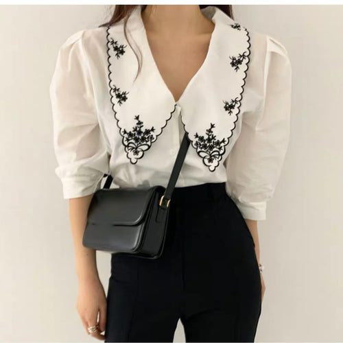 Tempa Vintage Blouse In White