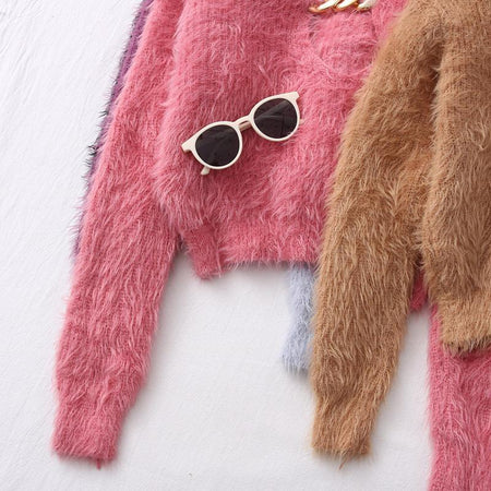 Trexy Cropped Jumpers - close-up of cropped hem, pink - Miss Mosa By Akanksha