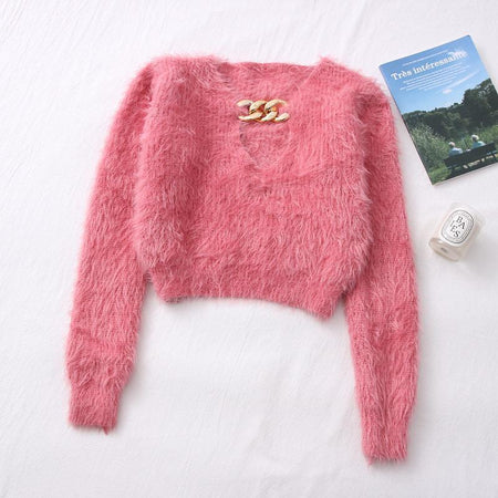 Trexy Cropped Jumpers - flat-lay product shot, pink - Miss Mosa By Akanksha