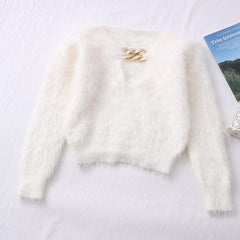 Trexy Cropped Jumpers - flat-lay product shot, white - Miss Mosa By Akanksha