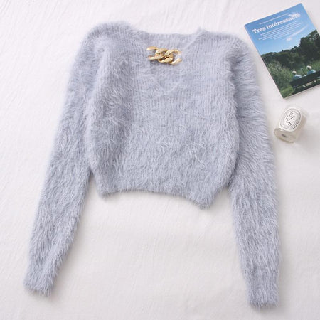 Trexy Cropped Jumpers - flat-lay product shot, grey - Miss Mosa By Akanksha