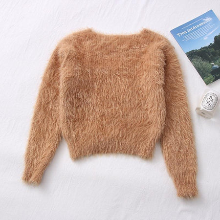 Trexy Cropped Jumpers - flat-lay product shot, brown - Miss Mosa By Akanksha