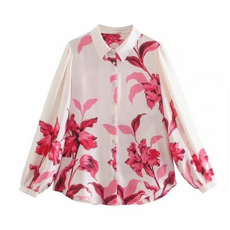Tropical Statement Shirts - front shot on hanger, pink - Miss Mosa By Akanksha