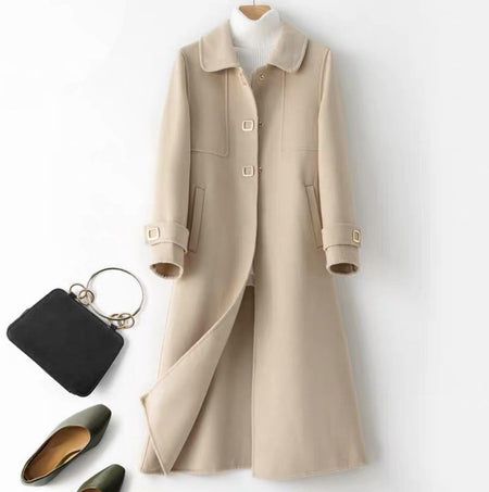 Tuscany Formal Coats - front shot on mannequin, beige - Miss Mosa By Akanksha