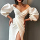 Valerie Luxury Neoprene Dress - front shot on model, ivory - Miss Mosa By Akanksha
