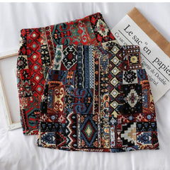 Vintage Tesla Embroidered Skirt - flat-lay product shot, multicolour - Miss Mosa By Akanksha