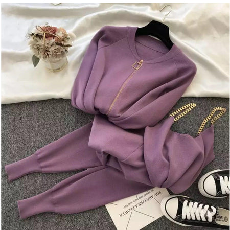 Vorel Luxury Tracksets - flat-lay product shot, purple - Miss Mosa By Akanksha