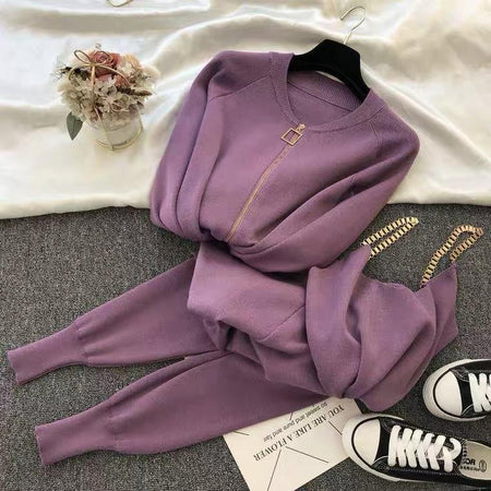 Vorel Luxury Tracksets - flat-lay product shot, purple - Miss Mosa By Akanksha