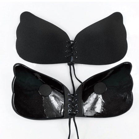 Wardrobe Essentials- Stick on Bras - flat-lay product shot, black - Miss Mosa By Akanksha