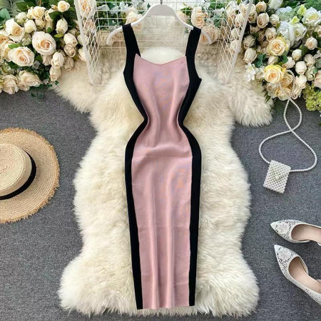Welda Bodycon Dress - front shot on hanger, pink - Miss Mosa By Akanksha