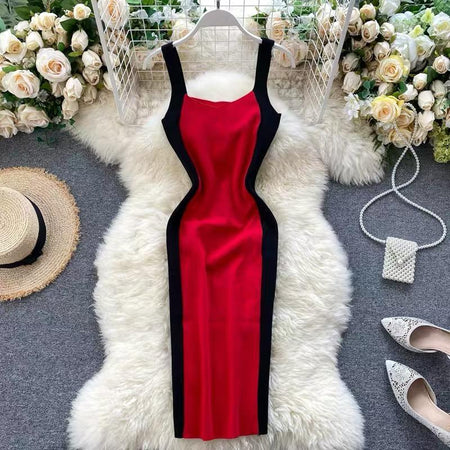 Welda Bodycon Dress - front shot on hanger, red - Miss Mosa By Akanksha