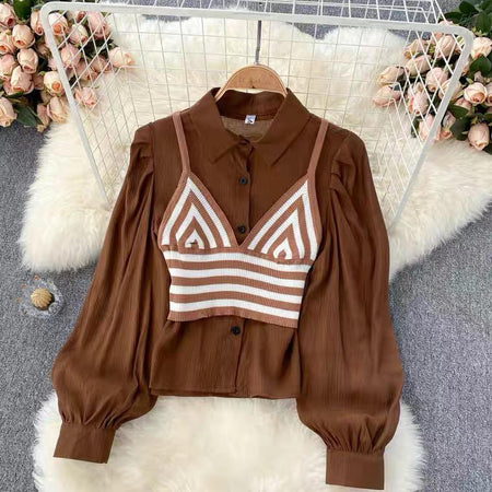 Brown - Sandos Statement Blouse