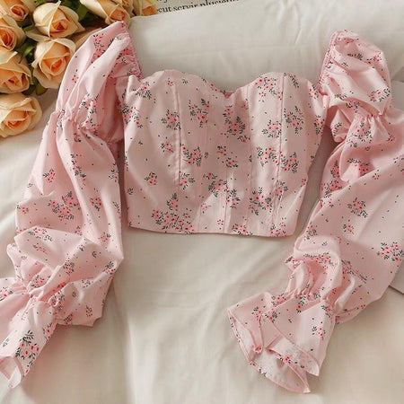 Pink - Lourds Floral Statement Top