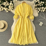 Luna Summer Cotton Eyelet Dress - Alamode By Akanksha