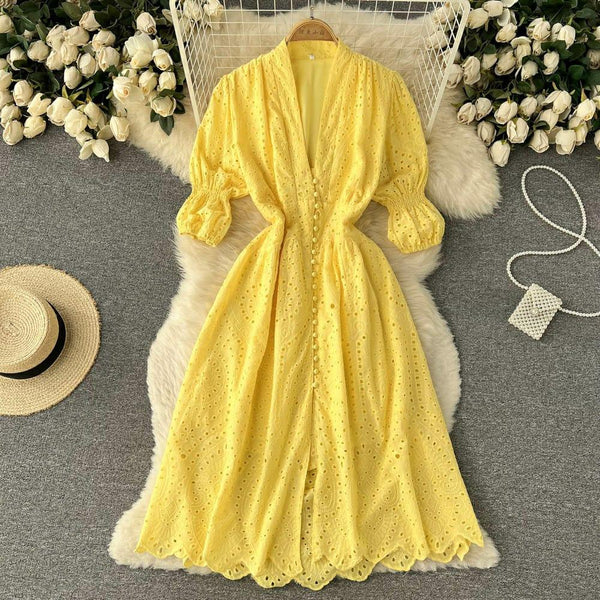 Luna Summer Cotton Eyelet Dress - Alamode By Akanksha