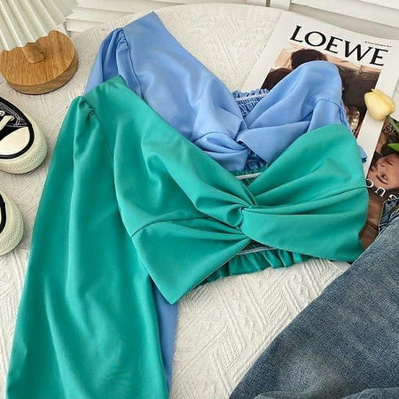 Green - Benette One Shoulder Top