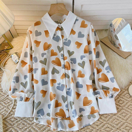 Code 2 -Orange - Martha Hearts Blouse