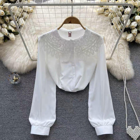 White - Sussane Lace Detailed Top