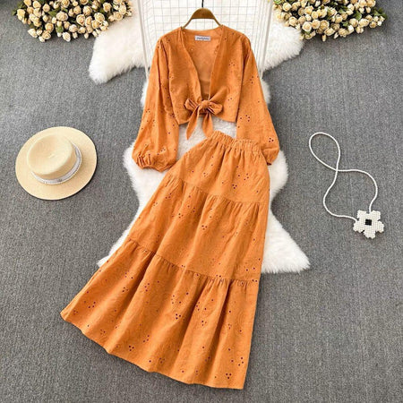 Rust - Braylee Eyelet Coord Set