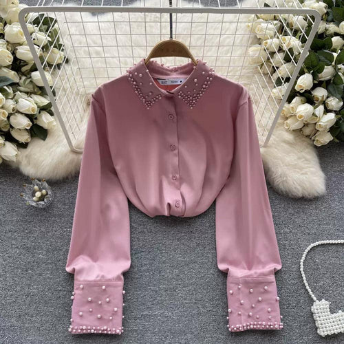 Celestia Pearl Satin Detailed Tops - Alamode By Akanksha