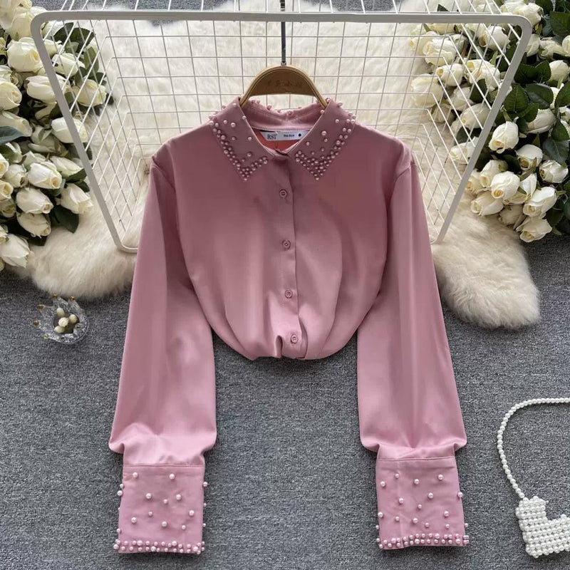 Celestia Pearl Satin Detailed Tops - Alamode By Akanksha