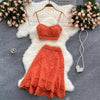 Winnie Eyelet Coord Set - Orange / XS