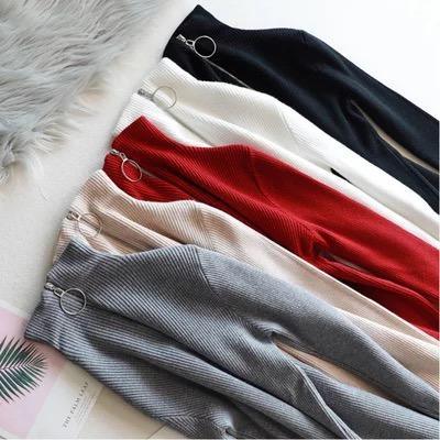 Zipper Up Turtleneck - flat-lay product shot, multicolour - Miss Mosa By Akanksha