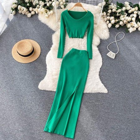 Zuri Statement Coord Set - styled flat-lay shot, green - Miss Mosa By Akanksha