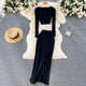 Zuri Statement Coord Set - styled flat-lay shot, black - Miss Mosa By Akanksha