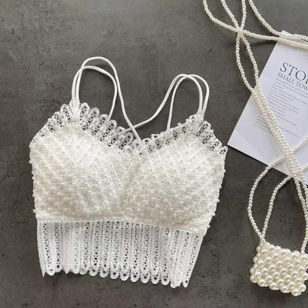 White - Peffy Pearled Tops