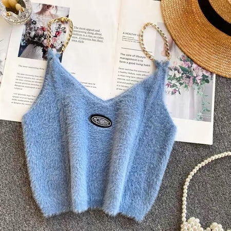 Blue - Fuzzy Cami Top