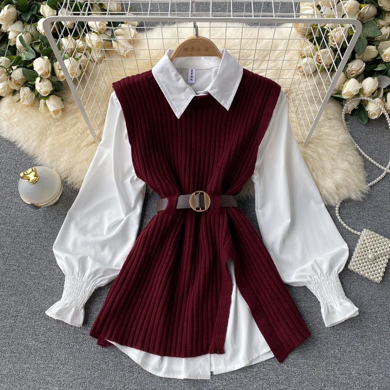 Henley Two Piece Knit Set - Alamode By Akanksha