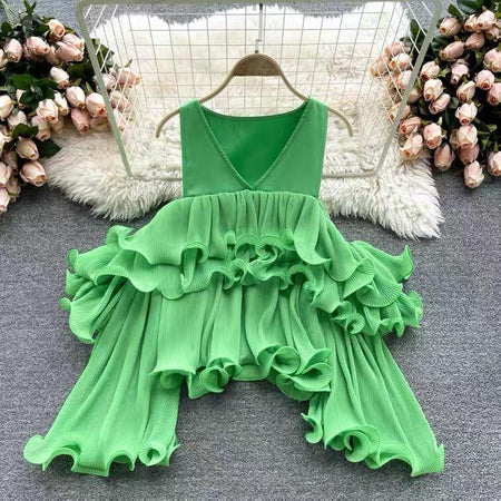 Green - Lizzy Ruffled Blouse