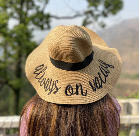 Always on Vacay Straw Hat In Brown