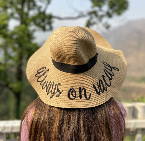Always on Vacay Straw Hat In Brown