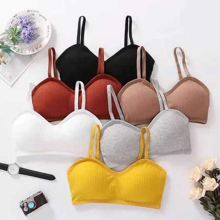 Yellow - Vinyl Bralettes (Removable Pads)