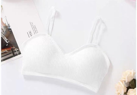 White - Vinyl Bralettes (Removable Pads)