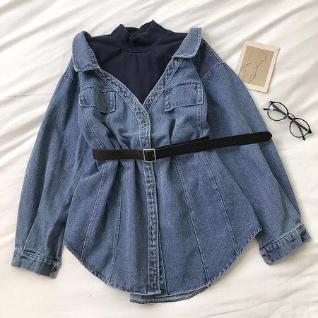 Blue - Derby Denim Shirt Dress