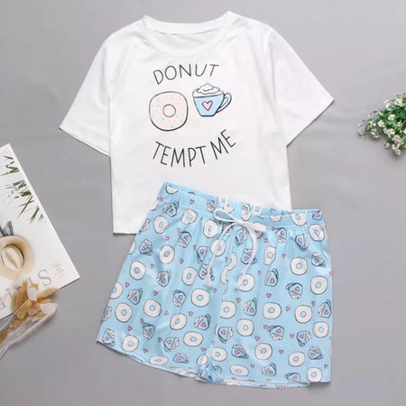 Donut Tempt Me - Cartoon Printed Nightsets