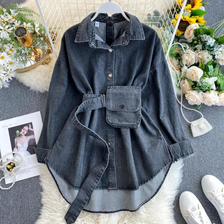 Black - Winster Denim Shirt with Waist Bag
