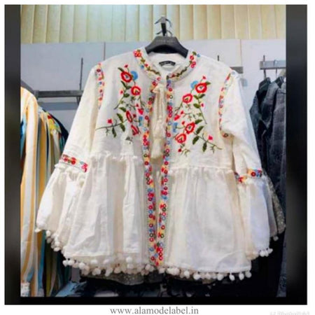 Brienne Tasseled Embroidered Blouse - Alamode By Akanksha