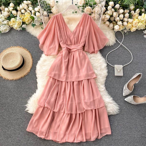 Taurel Flutter Sleeve Dress - Alamode By Akanksha