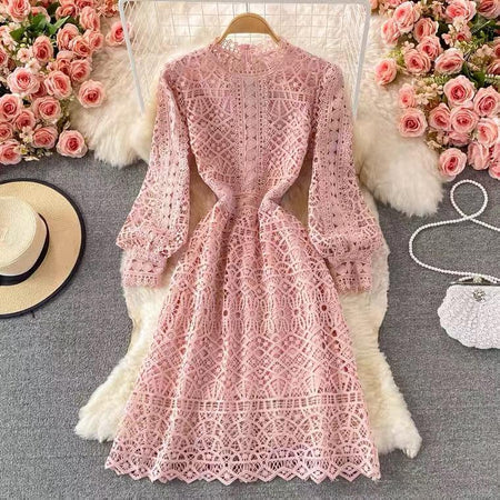 Peach - Libiya Luxury Lace Dress