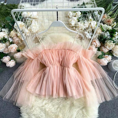 Peach - Carrie Mesh Detail Blouse