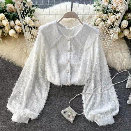 White - Cribble Statement Top