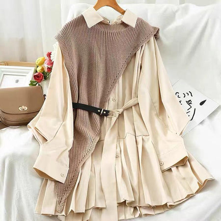 Beige - Houston Belted Dress