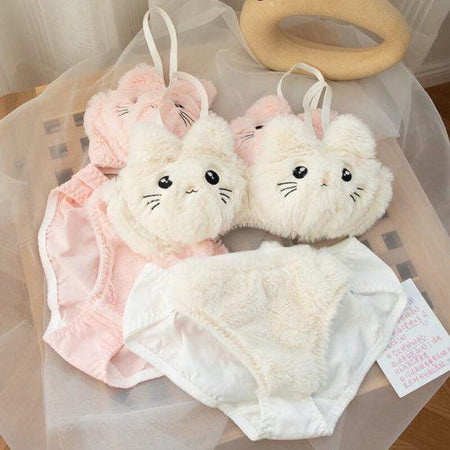 White - Cute Kitty Lingerie Set