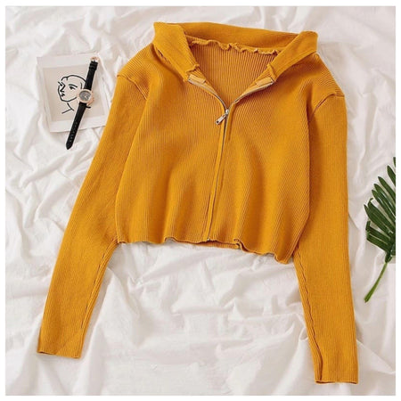 Yellow - Tolio Cropped Hoodie